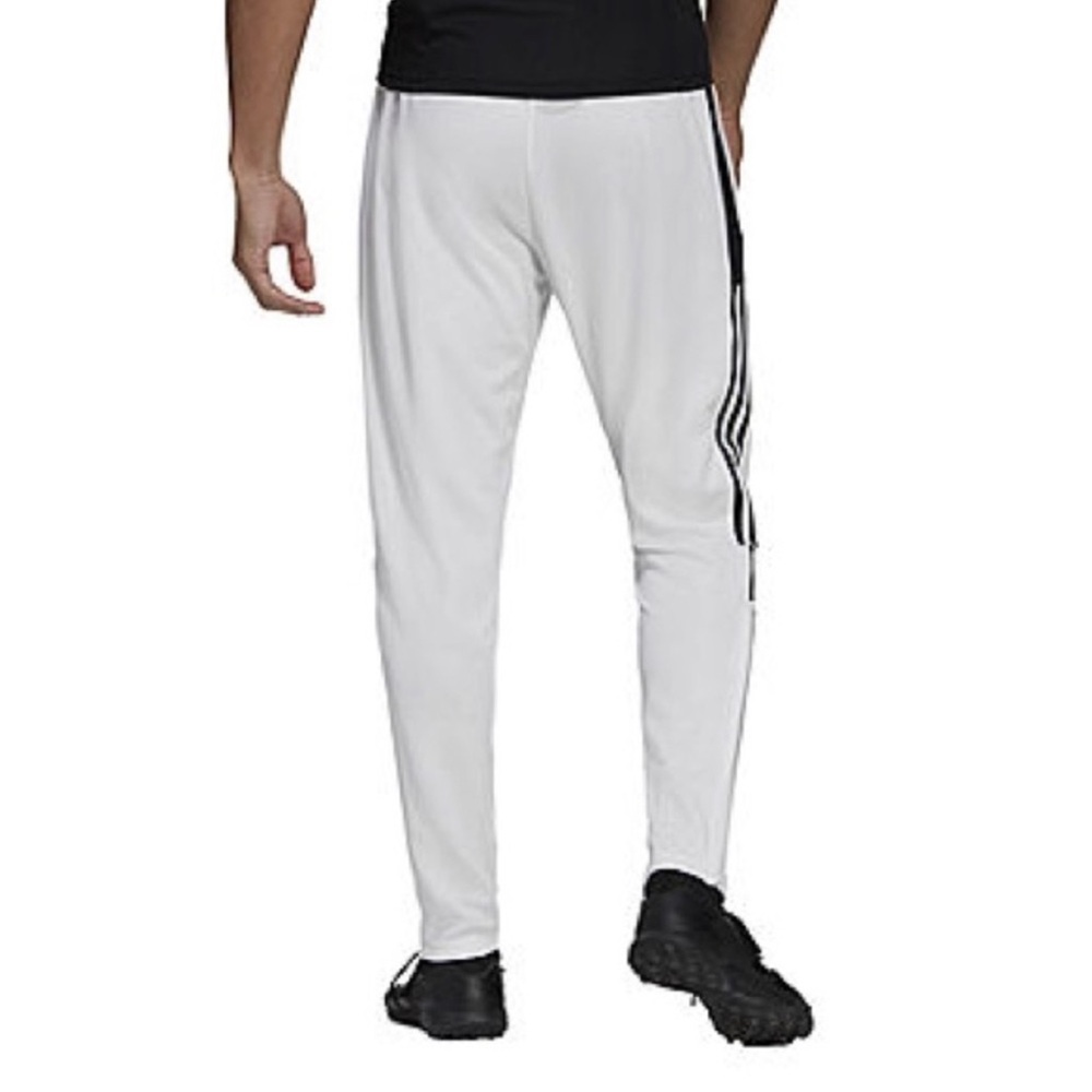 Adidas Tiro Aeroready Men’s White Black Ankle Zip Tapered Track Pants Medium